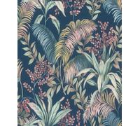 Rasch Florentine IV - Papel pintado no tejido con diseño de hojas de palmera (10,05 m x 0,53 m)