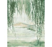 Rasch Magicwalls 360790 - Papel pintado fotográfico (fieltro, 2,65 m x 2,12 m), color verde y blanco