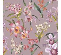 Rasch Maya 283661 - Papel pintado floral con orquídeas tropicales, flores exóticas, lila/multicolor