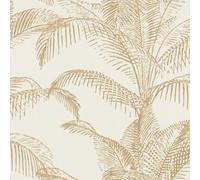 Papel Tapiz Texturizado De Hojas De Palma Pandore Rasch 406818 Blanco / Dorado