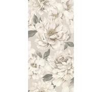Rasch Papel pintado 201352 - Papel pintado con flores en gris claro y beige suave, 10,05 m x 0,53 m (largo x ancho)