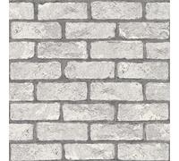 Rasch Papel pintado 278200 con aspecto de piedra, ladrillos en color gris con aspecto 3D, 10,05 m x 0,53 m (largo x ancho)