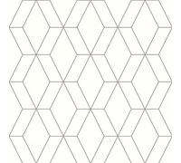 Rasch Papel pintado 278613, color blanco crema con patrón geométrico de líneas finas en oro, 10,05 m x 0,53 m (largo x ancho)