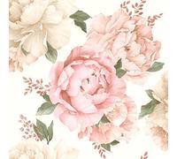 Rasch Papel pintado 278705 - Papel pintado con flores en rosa y beige delicado - 10,05 m x 0,53 m (largo x ancho)