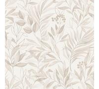 Rasch Papel pintado 286069 - Papel pintado con hojas beige en moderno aspecto acuarela, 10,05 m x 0,53 m