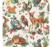 Rasch Papel pintado 300321, diseño de animales del bosque, estilo vintage, 10,05 x 0,53 m (largo x ancho)