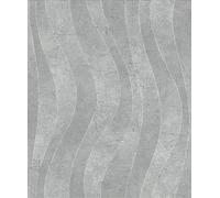 Rasch Papel pintado 315820 - Papel pintado con ondas en gris de la colección Color your life - 10,05 m x 0,53 m (largo x ancho)