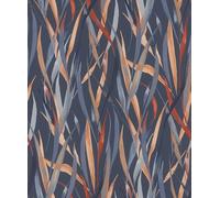 Rasch Papel pintado 330236 con plantas y hierbas en azul, rojo y naranja, de la colección Paraiso, 10,05 m x 0,53 m (largo x ancho)