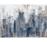 Rasch Papel pintado 360837 - Papel pintado fotográfico sobre fieltro con el horizonte de Nueva York en azul, marrón y blanco de la colección Magicwalls - 2,65 m x 3,71 m (largo x ancho)