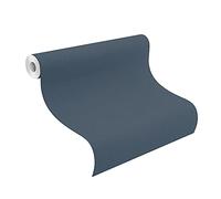 Rasch Papel pintado 452082 de la colección Kalahari, color azul oscuro con estructura textil, 10,05 m x 53 cm (largo x ancho).