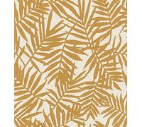 Rasch Papel pintado 460254 con hojas de palmera en amarillo sobre beige de la colección Salsa 10,05 m x 0,53 m (largo x ancho)