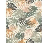 Rasch Papel pintado 461060 con hojas exóticas en verde, naranja y negro, de la colección Salsa 10,05 m x 0,53 m