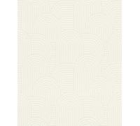 Rasch Papel pintado 634136 - Papel pintado no tejido con patrón geométrico con innumerables arcos en blanco crema y beige claro de la colección Color your life - 10,05 m x 0,53 m (largo x ancho)