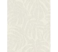 Rasch Papel pintado 653144 - Papel pintado no tejido blanco crema con hojas de palma, hojas, diseño de plantas