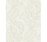 Rasch Papel pintado 822601 - Papel pintado no tejido con hojas en blanco de la colección Color your life - 10,05 m x 0,53 m (largo x ancho)