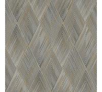 Rasch Papel pintado 844153 en gris oscuro, negro y dorado con patrón geométrico de rombos de la colección Perfecto VI, 10,05 m x 0,53 m (largo x ancho)