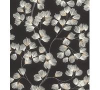 Rasch Papel pintado 866926 - Papel pintado no tejido con ramas con flores de fantasía en blanco y negro de la colección Symphony - 10,05 m x 0,53 m (largo x ancho)