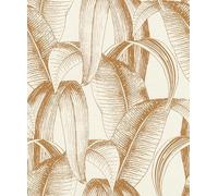 Rasch Papel pintado 867978 - Papel pintado no tejido con hojas de plátano en color amarillo miel y blanco crema y de la colección Symphony - 10,05 m x 0,53 m (largo x ancho)
