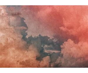 Rasch Papel pintado fotográfico 363173 sobre fieltro con nubes y cielo en rojo y azul - 2,65 m x 3,71 m (largo x ancho)