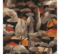 Rasch Papel pintado no tejido bosque - Papel pintado de vinilo mediterráneo árboles en negro y marrón para un ambiente natural - Resistente y lavable - 10,05 m x 0,53 m