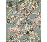 Rasch Papel pintado no tejido (Botanical) azul verde 10,05 m x 0,53 m Florentine III 485257