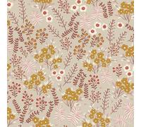 Rasch Papel pintado no tejido con diseño floral, diseño floral, diseño de flores, color gris, rojo, rosa y amarillo, para un ambiente natural de vivienda, resistente y lavable, 10,05 m x 0,53 m