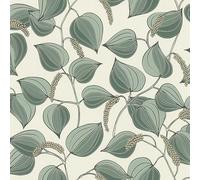 Rasch Papel pintado no tejido, diseño de hojas y enredaderas, diseño floral, color verde para un ambiente natural de vida, resistente y lavable, 10,05 m x 0,53 m