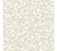 Rasch Papel pintado no tejido, diseño de ramas y hojas pequeñas "Amara", diseño floral de plantas en blanco y gris para un ambiente natural en el hogar, resistente y lavable, 10,05 m x 0,53 m
