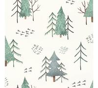 Rasch Papel pintado para habitación infantil con árboles verdes, efecto acuarela, 10,05 x 0,53 m, color blanco 300734