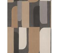 Rasch Paraiso 330533 - Papel pintado (10,05 x 0,53 m), diseño de geo, color marrón, gris, crema y blanco