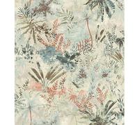 Rasch Poetry 2 543025 - Papel pintado no tejido, diseño floral, color gris, azul, verde y rojo