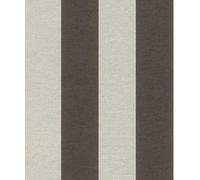 Rasch Schöner Living 600766 Stripe - Papel pintado no tejido (10,05 m x 0,53 m), diseño de rayas, color negro y gris