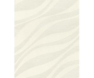 Rasch Sky Lounge 608014 - Papel pintado no tejido, color crema con ondas y efecto cambiante