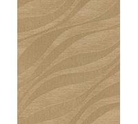 Rasch Sky Lounge 608052 - Papel pintado no tejido dorado con ondas y efecto cambiante
