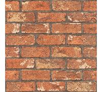 Rasch Wallpaper 278217 - Papel pintado con efecto piedra, ladrillo rojo con aspecto 3D, 10,05 m x 0,53 m (largo x ancho)