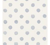 Rasch Papel pintado Bambino XIX 252033 Suave Punto Lunares Azul pálido/Blanco 10,05x0,53 m