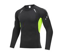 Rash Vest Men- Camisa de compresión de Manga Larga Traje de Neopreno de Secado rápido Top de natación para Surf BJJ Jiu Jitsu MMA