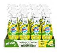 RASMACOR Limpiador Multiusos Vinagre Disclin 750 ml | Pack 12 Unidades | Para Hogar, Cocina, Baño y Superficies Lavables | Uso Diario | Formato Ahorro 9 Litros