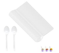 RASMACOR | Pack 100 Cucharillas Reutilizables 13 cm Color Blanco | Polipropileno de Alta Resistencia | Lavables para Café, Postres, Fiestas, Bodas, Cumpleaños y Buffets