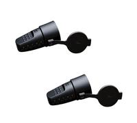 RASMACOR | Pack 2 Bases aereas negras IP44 16A | Conector Electrico Impermeable de Goma | Para Exterior, Lluvia y Humedad | Cable 1.5mm² | Embornamiento Facil |
