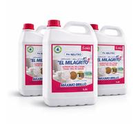 RASMACOR | Pack 3 unidades (15 litros) El Milagrito 5L Limpiador y Abrillantador de Suelos | pH Neutro | Ideal para Mármol, Parquet y Superficies Delicadas | Sin Residuos, Brillo Natural