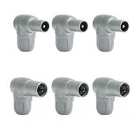 RASMACOR | Pack 3 Unidades Macho + 3 Unidades Hembra | Televes Conectores CEI Acodado Blindado para Cables Coaxiales de 6,9mm | Modelo 4130 + 4131