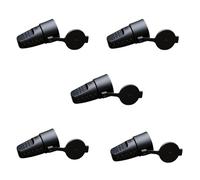 RASMACOR | Pack 5 bases aereas negras IP44 16A | Conector Electrico Impermeable de Goma | Para Exterior, Lluvia y Humedad | Cable 1.5mm² | Embornamiento Facil |