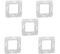 RASMACOR | Pack 5 Unidades Bastidor Plástico sin garras | SCHNEIDER New Unica NU7002P | Bastidor de plástico para serie NEW UNICA | 2 Módulos