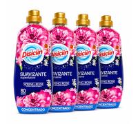 RASMACOR Suavizante Disclin Concentrado Spring Rose 1,4L | Pack 4 Unidades | 320 Lavados | Aroma Floral Duradero | Formato Ahorro 5,6L