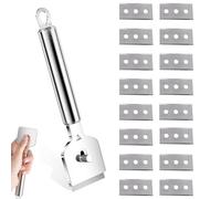 Raspador de Cerámica, con 16 Piezas Cuchillas Raspadoras de Doble Cara, Rasqueta Profesional Vitrocerámica, Raspador de Limpieza de Doble Filo, Multiusos Rascador, para Quitar Manchas en Estufas