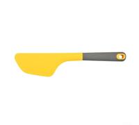Raspador de crema de silicona y mezcla con mango ergonómico, resistente al calor, no flexible, espátula, cuencos, sartenes y glaseado de pasteles (amarillo)