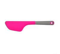 Raspador de crema de silicona y mezcla con mango ergonómico, resistente al calor, no flexible, espátula, cuencos, sartenes y glaseado de pasteles (rojo rosa)