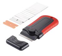 Raspador de cuchillas de afeitar VEVOR, 15 cuchillas adicionales, herramienta raspadora con bloqueo y tapa de seguridad, cuchillas de acero al carbono y POM, para limpiar etiquetas, calcomanías