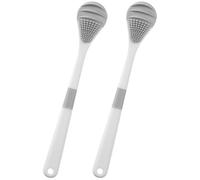 Raspador de lengua con material adhesivo antibacteriano y limpiador de raspador de revestimiento de lengua con estante colgante independiente(B)